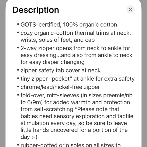 Love’dbaby Plaid One Piece Pajama with Hat, Preemie - Picture 3 of 3